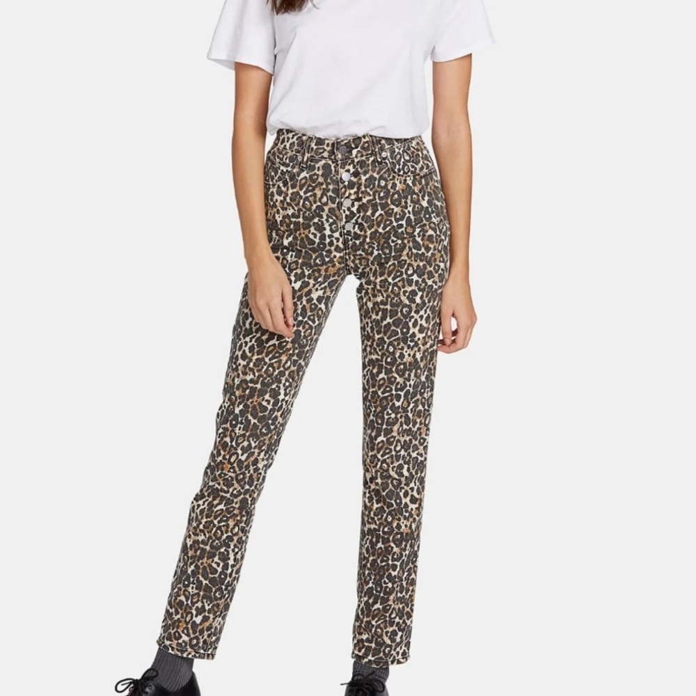 NWT Animal Print Volcom High Rise Skinny Jeans